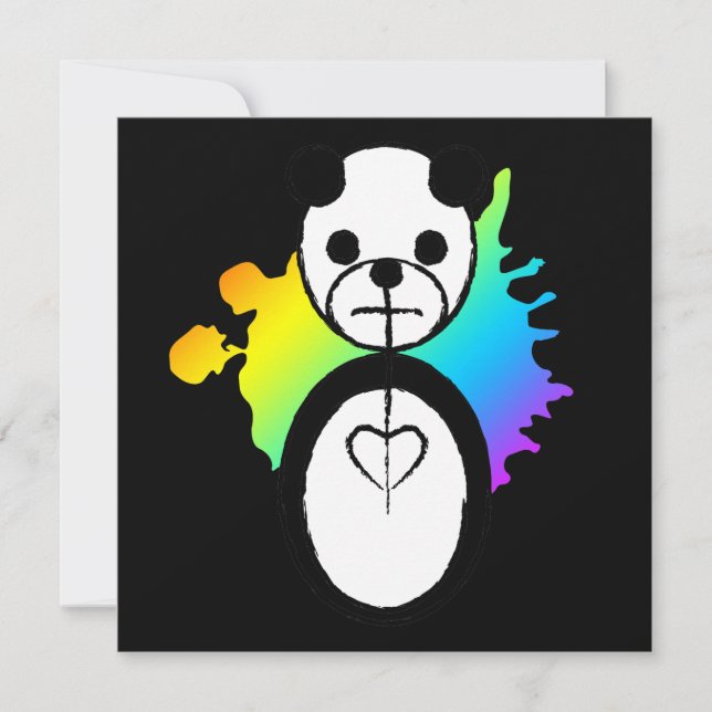 Invitación panda arcoiris splatz (Anverso)