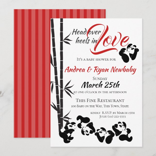 Invitación Panda Baby Shower (Anverso / Reverso)