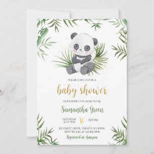 Invitación Panda Bamboo Baby Shower