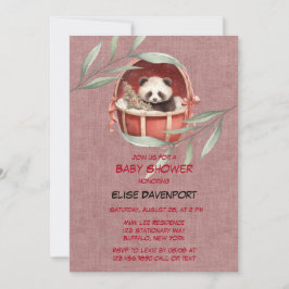 Invitación Panda Bear Sexo Neutral Baby Shower