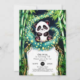 Invitación Panda Birthday de los niños mágicamente simples