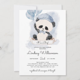 Invitación Panda Boy Baby Shower