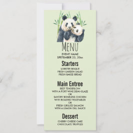 Invitación Panda color agua rompe con mamá y bebé en Bambú