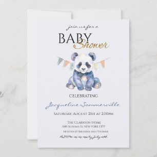 Invitación Panda de acuarela Baby Shower