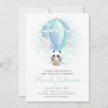 Panda en Baby Shower en globo aerostático