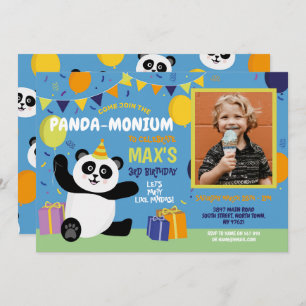 Invitación Panda Fiesta Nacimiento Panda-Monium Photo Boy