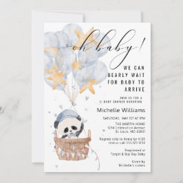 Invitación Panda Hot Air Balloon Baby Shower
