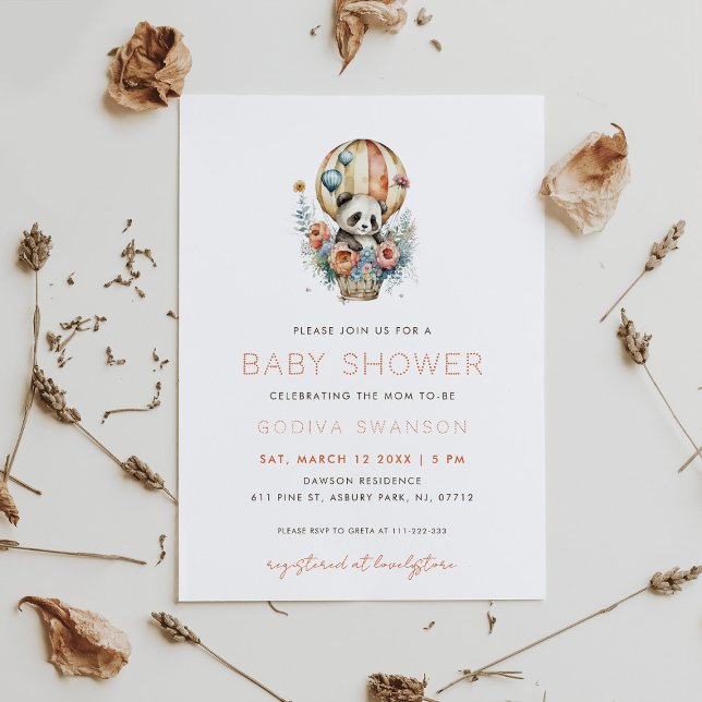 Invitación Panda in a Hot Air Balloon (Subido por el creador)