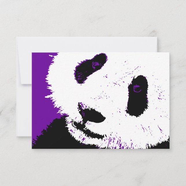 Invitación panda morada (Anverso)