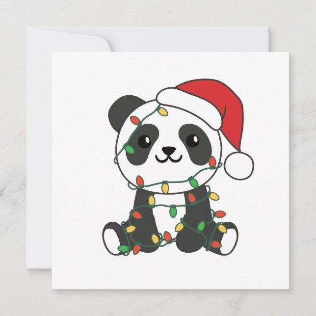 Invitación Panda Navidad Animales de Invierno Pandas (Anverso)