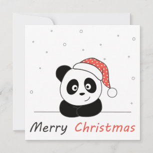 Invitación Panda Navidad Nieve Animales de Invierno Pandas