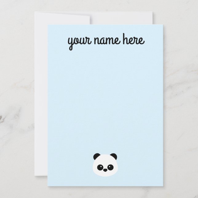 Invitación Panda Notecards personalizados para niños (Anverso)