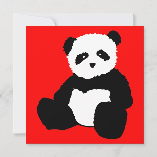 Invitación panda plush : personalizable de color (Anverso)