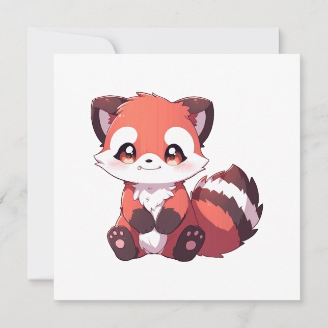 Invitación  panda rojo lindo (Anverso)