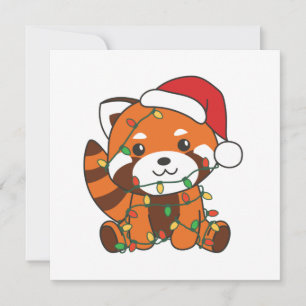 Invitación Panda Rojo Navidades Animales De Invierno Pandas R