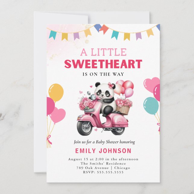 Invitación Panda SCariño Baby Shower (Anverso)