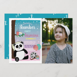 Invitación Panda Slumber Fiesta Birthday Movimientos Pancorn