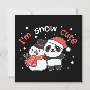 Invitación Panda soy nieve lindo muñeco de nieve juego de pal