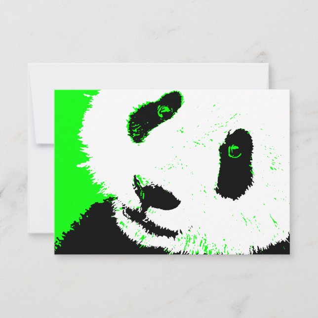 Invitación panda verde (Anverso)