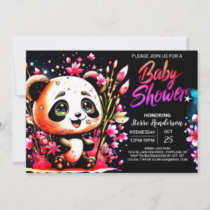 Invitación Panda Wonderland Sweet Pink Chica Baby Shower