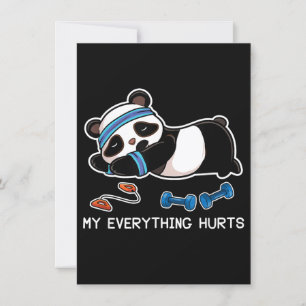 Invitación Panda Workout Gym Me Duele Todo