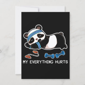 Invitación Panda Workout Gym Me Duele Todo