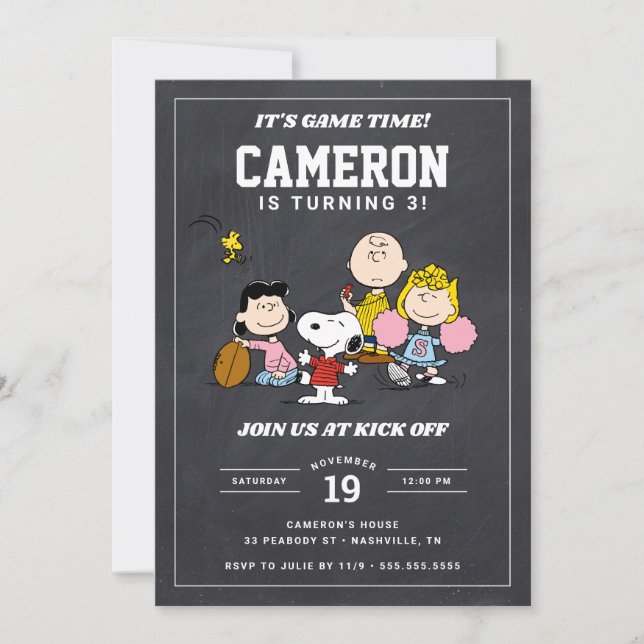 Invitación Pandilla de cacahuetes | Cumpleaños del fútbol - C (Anverso)