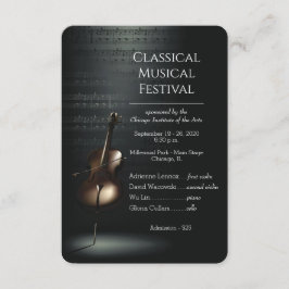 Invitación panfleto elegante del festival de música