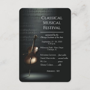 Invitación panfleto elegante del festival de música