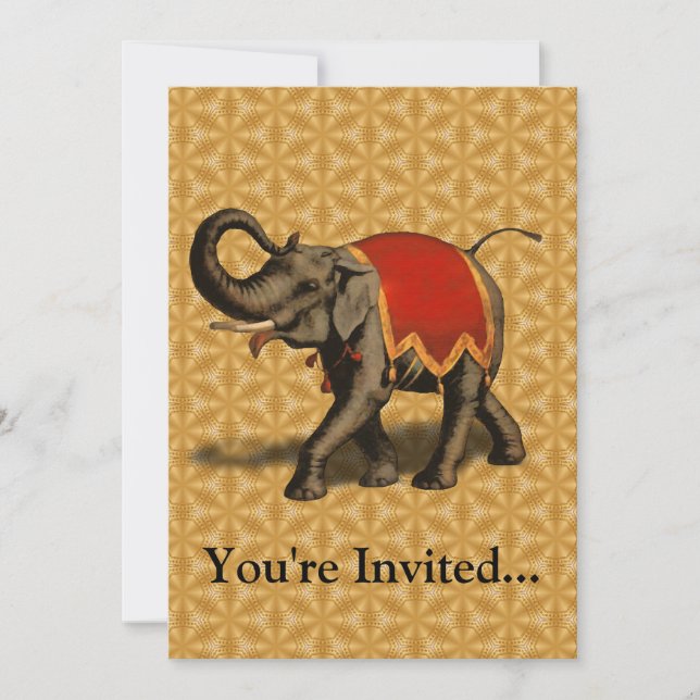 Invitación Paño del elefante indio w/Red (Anverso)