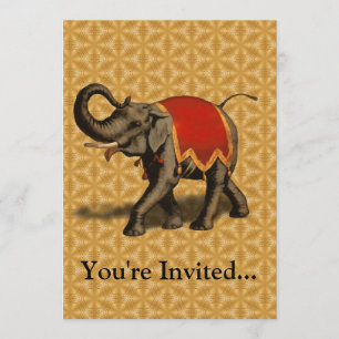 Invitación Paño del elefante indio w/Red