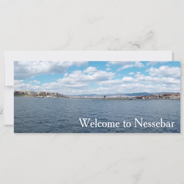 Invitación Panorama de la ciudad de Nesebur, Bulgaria (Anverso)