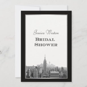 Invitación Panorama de la ciudad de Nueva York en la azotea d