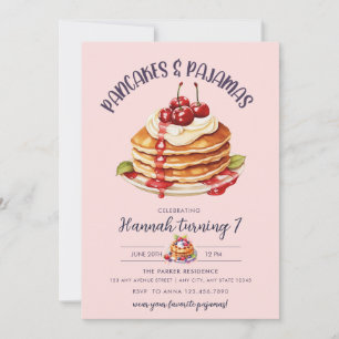 Invitación Panqueque   Fiesta Pajama   Cumpleaños de Chicas r