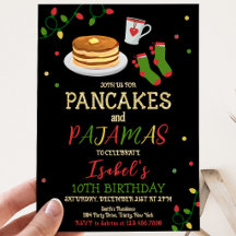 Panqueques y pijamas Cumpleaños de Navidad