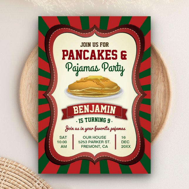 Invitación Panqueques y Pijamas | Fiesta de Cumpleaños de Nav (Subido por el creador)