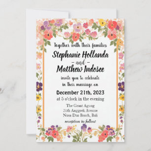 Invitación Pansies como recuerdo de amor y alegría de espírit