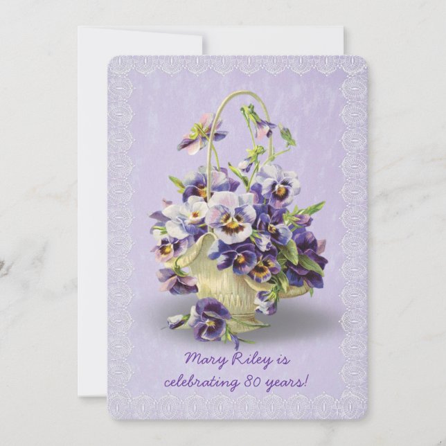 Invitación Pansy Birthday Party (Anverso)