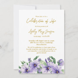 Invitación Pansy Celebration of Life Funeral