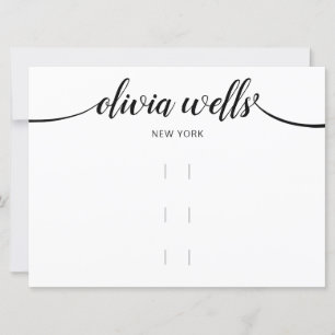 Invitación Pantalla horizontal de tres clips de pelo grande