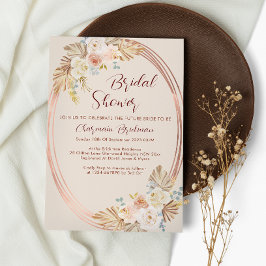 Invitación Pantalón de pampas bohemias ducha de novia