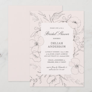 Invitación Pantalón de Rubor floral con bodas de peón