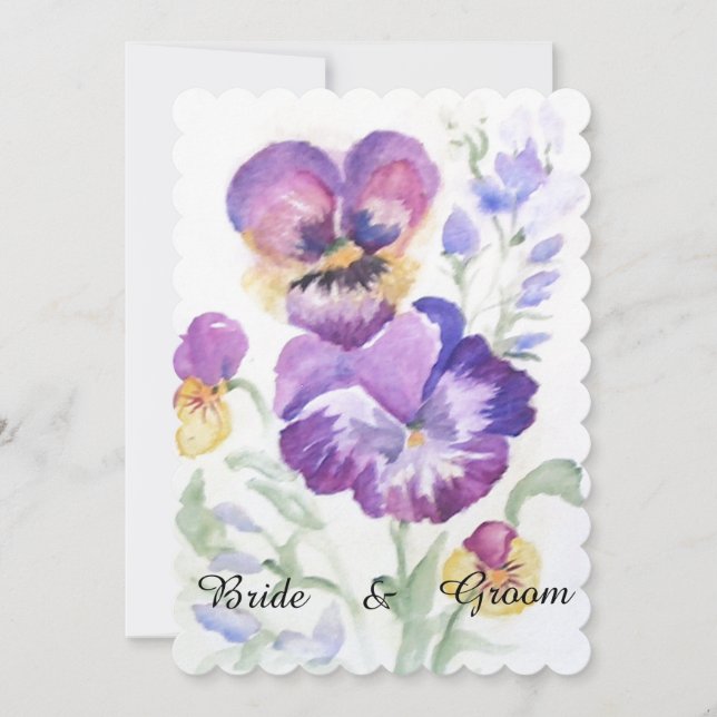 Invitación Pantalones de acuarela floral (Anverso)