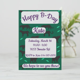 Invitación Panteras Negras Feliz Cumpleaños