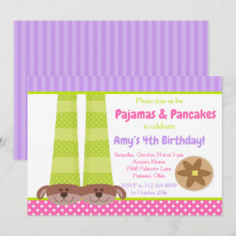 Invitación Pantuflas de perro pijamas y crepes Fiesta de cump