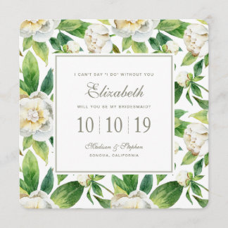 Invitación Pañuelas blancas y acuarela de hojas - Noviaria