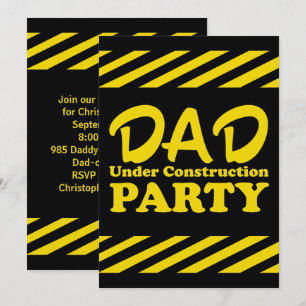 Invitación Papá bajo Fiesta de construcción