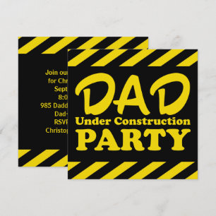 Invitación Papá bajo Fiesta de construcción