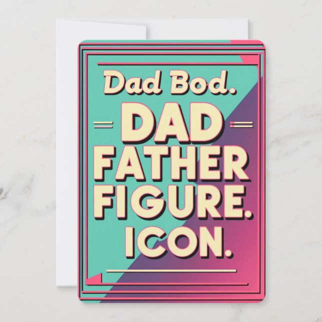 Invitación Papá Bod, Padre Figura, Icono. - Día del Padre (Anverso)