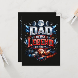 Invitación Papá De Día Leyenda De Noche - Epic Gamer Papá